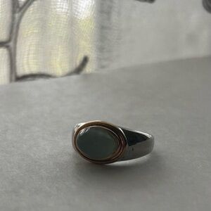 Gemstone Silver and Gold Ring